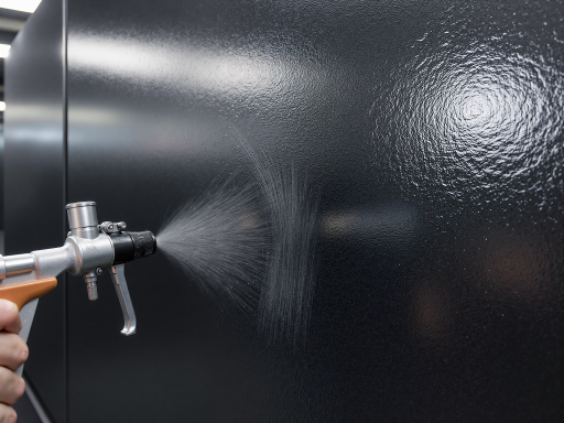 Professional contractor using high-pressure spray equipment for polyurethane application, wearing protective gear