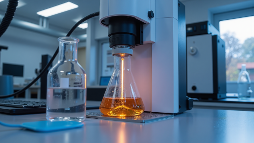 ISO 5660 cone calorimeter testing equipment with flame resistance measurement setup, laboratory environment