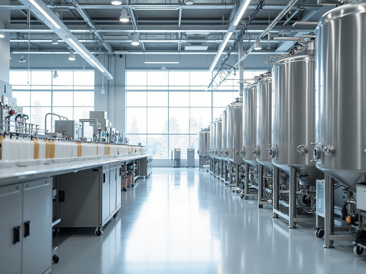 Industrial chemical storage tanks and laboratory equipment for polyurethane raw materials, modern facility